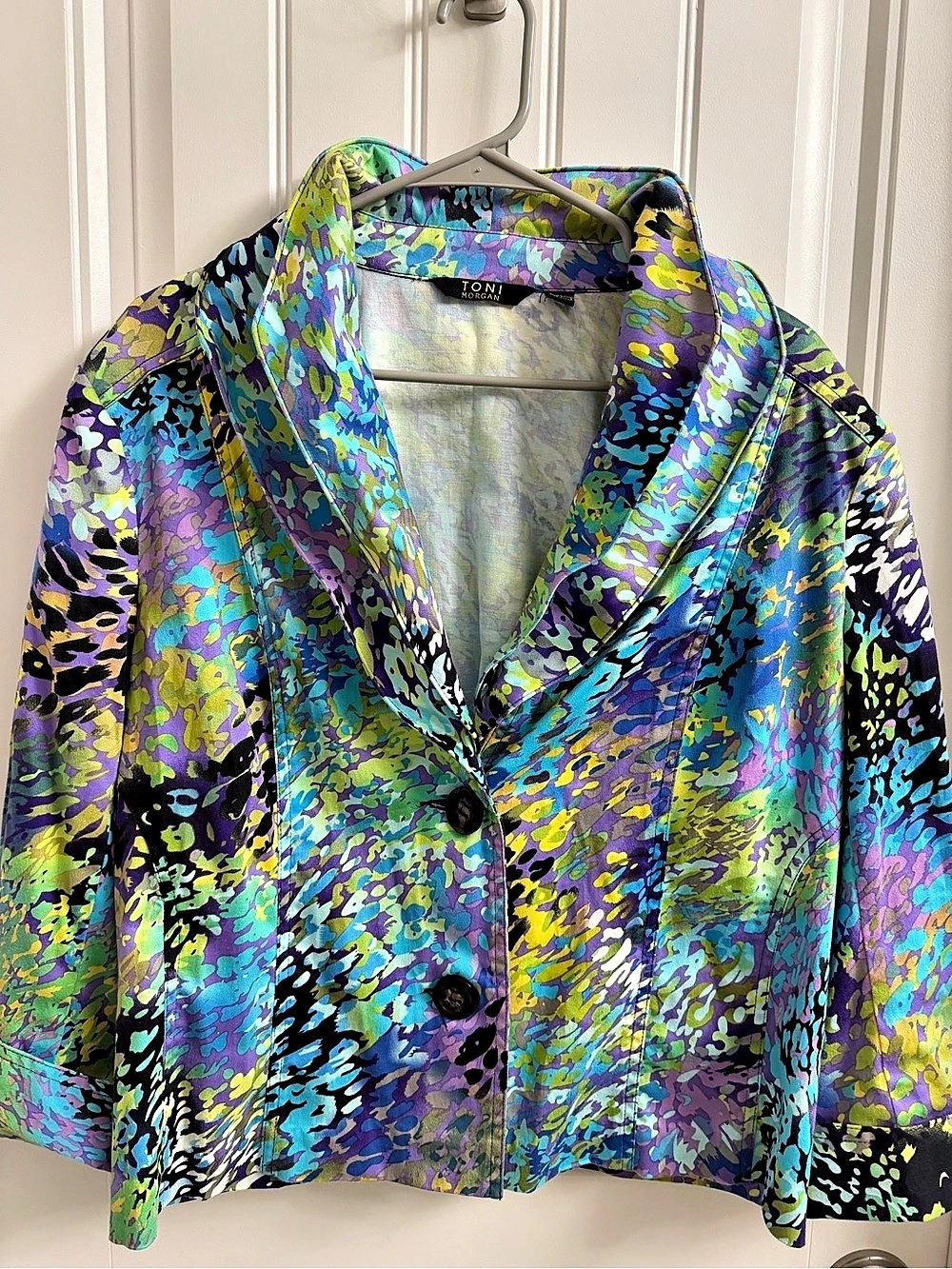Toni Morgan Abstract Print Jacket Blue & Purple Size XL